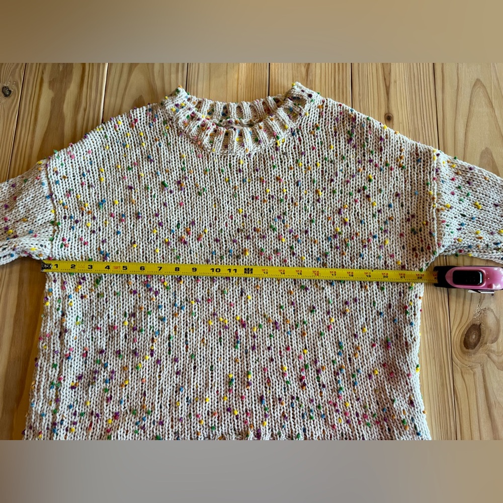 Seven7 Sweater Confetti Multicolor Polka Dot Pullover Women’s Small - Picture 3 of 9